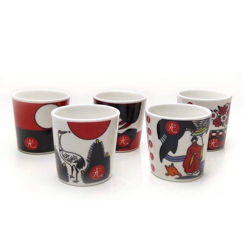 LENITH] Korean Funny Soju Shot Glasses Sets, O-Kwang Hwatu, Korea Traditional Card Game Printed for Sake, Whiskey, Tequila, Liquor - Image 3